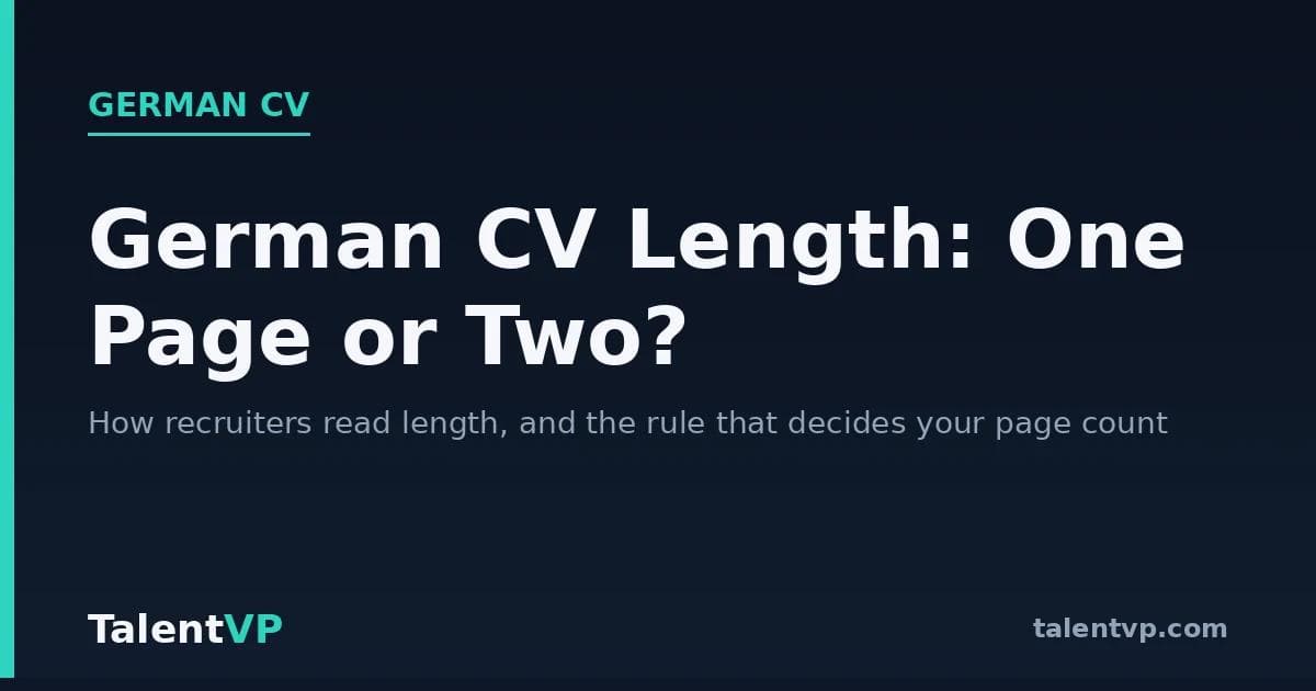 German CV Length: 1 or 2 Pages?