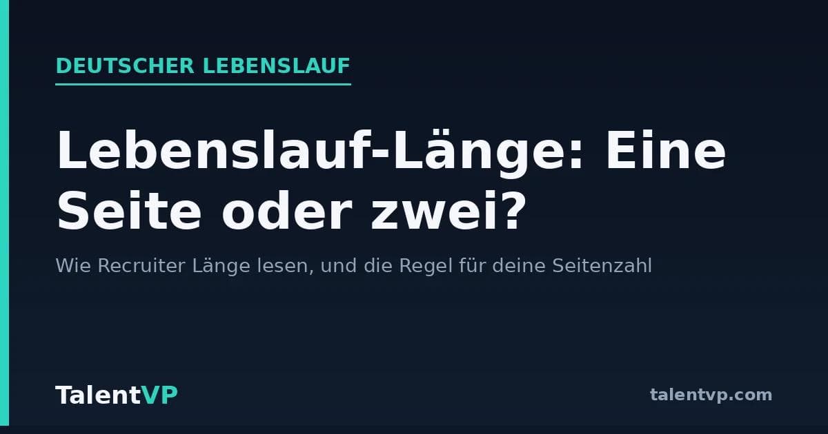 Lebenslauf-Länge: 1 oder 2 Seiten?