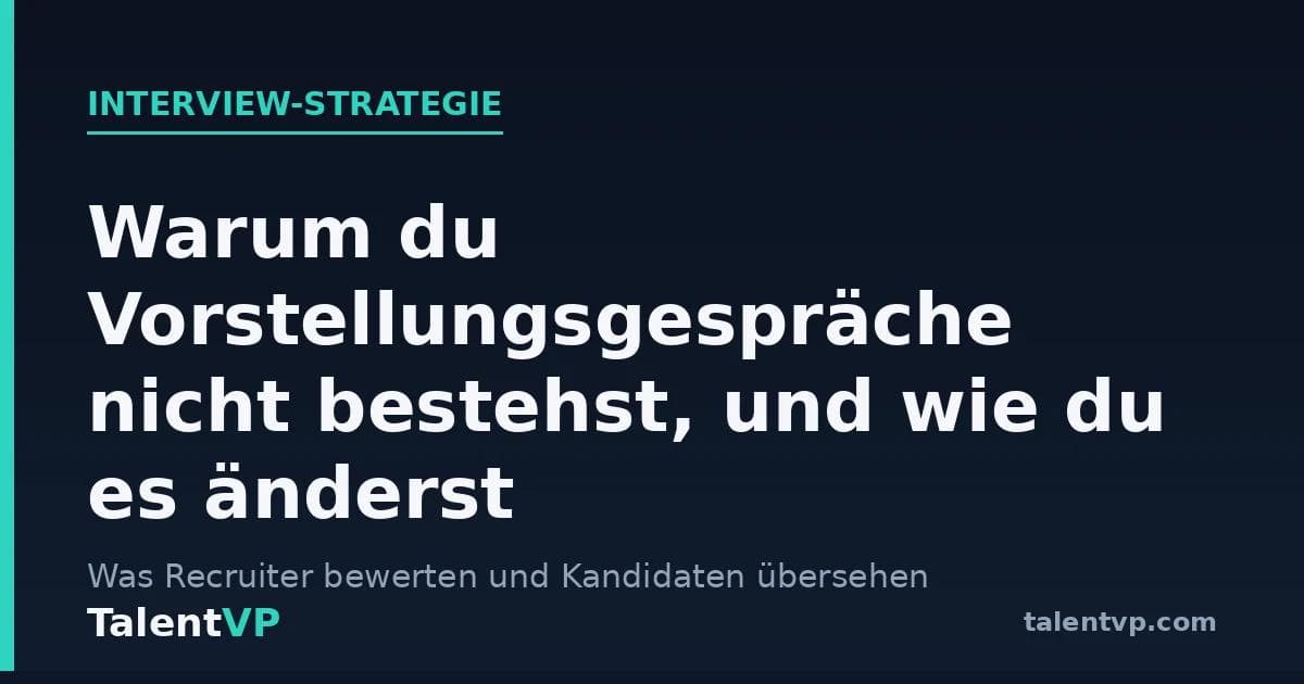 Warum du Vorstellungsgespräche nicht bestehst (und wie du es änderst)