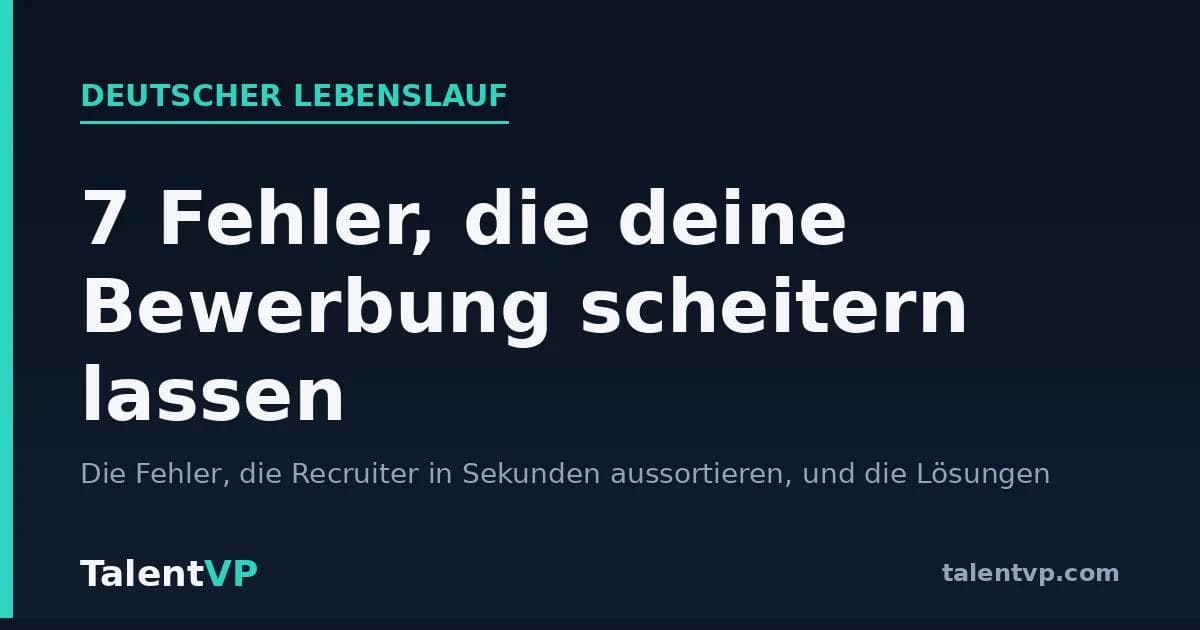 7 Fehler, die deine Bewerbung scheitern lassen