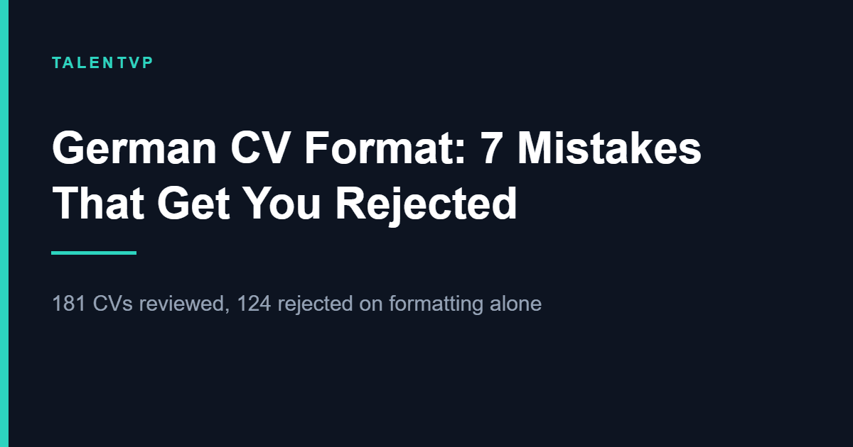 German CV Format: 7 Mistakes That Get You Rejected