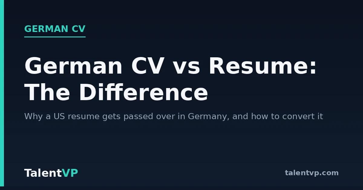 German CV vs Resume: What's the Difference?