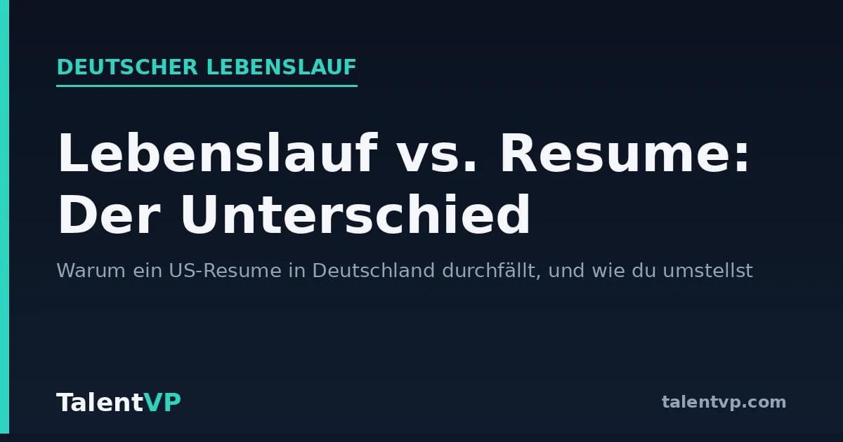 Lebenslauf vs. Resume: Was ist der Unterschied?